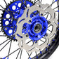 KKE 21 & 18 Inch Enduro Wheels Set for SUZUKI DRZ400 00-04 DRZ400E 00-07 DRZ400S 00-18 Blue Nipple Black Spoke Discs - KKE Racing