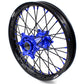 KKE 21 & 18 Inch Enduro Wheels Set for SUZUKI DRZ400 00-04 DRZ400E 00-07 DRZ400S 00-18 Blue Nipple Black Spoke Discs - KKE Racing