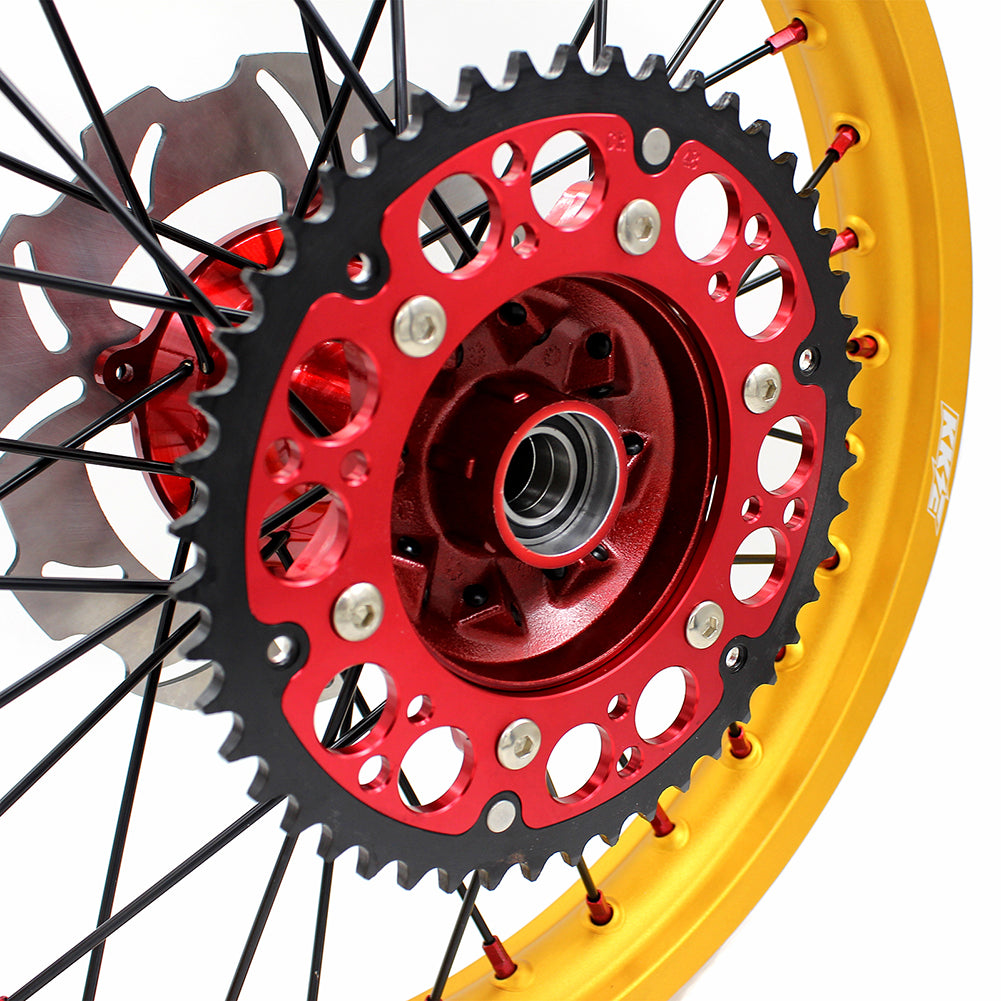 KKE 21" 19" Cast Red Hubs Billet Gold Rims For HONDA CR125R 1995-1997 CR250R 1995-1996