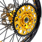 KKE FRONT 1.6*21 REAR 2.15*19 MX WHEELS RIMS SET FOR SUZUKI RMZ250 07-19 RMZ450 05-19 GOLD NIPPLE BLACK SPOKE - KKE Racing