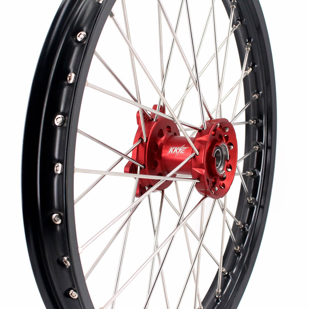 KKE 21/18 ENDURO WHEELS SET FOR HONDA CRF250X 2004-2019 CRF450X 05-19 RED HUBS - KKE Racing