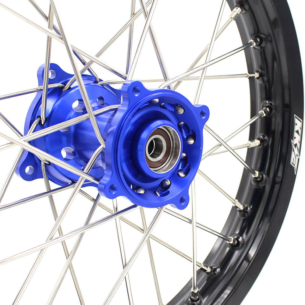 KKE 17/14 YZ80 1990-2001 YZ85 2002-2018 KID'S WHEELS RIMS SET FIT YAMAHA BLUE CNC HUB MINI BIKE - KKE Racing