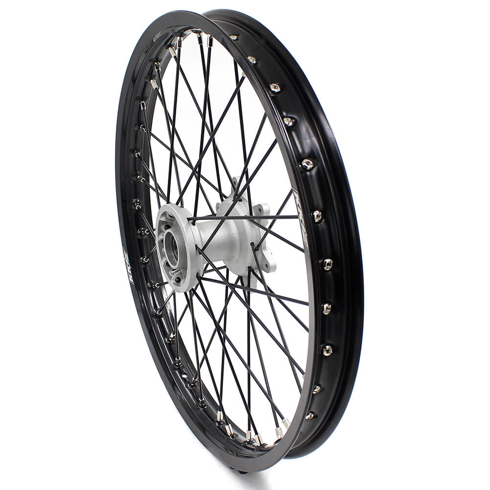 KKE CASTING 21/19 MX WHEELS SET FIT YAMAHA YZ125 YZ250 YZ250F YZ450F SILVER HUB BLACK RIM - KKE Racing