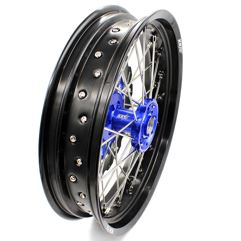 KKE DRZ400 DRZ400S DRZ400E DRZ400SM 3.5/4.25*17 SUPERMOTO WHEELS RIMS SET FIT SUZUKI BLUE CNC HUB - KKE Racing