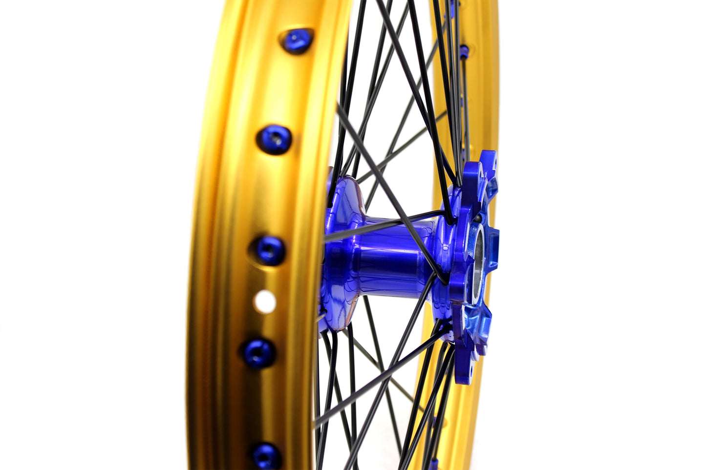 KKE 21"&19" Mx Dirtbike Cast Wheels For YAMAHA YZ125 YZ250 YZ250F YZ450F Gold Rim Black Spokes