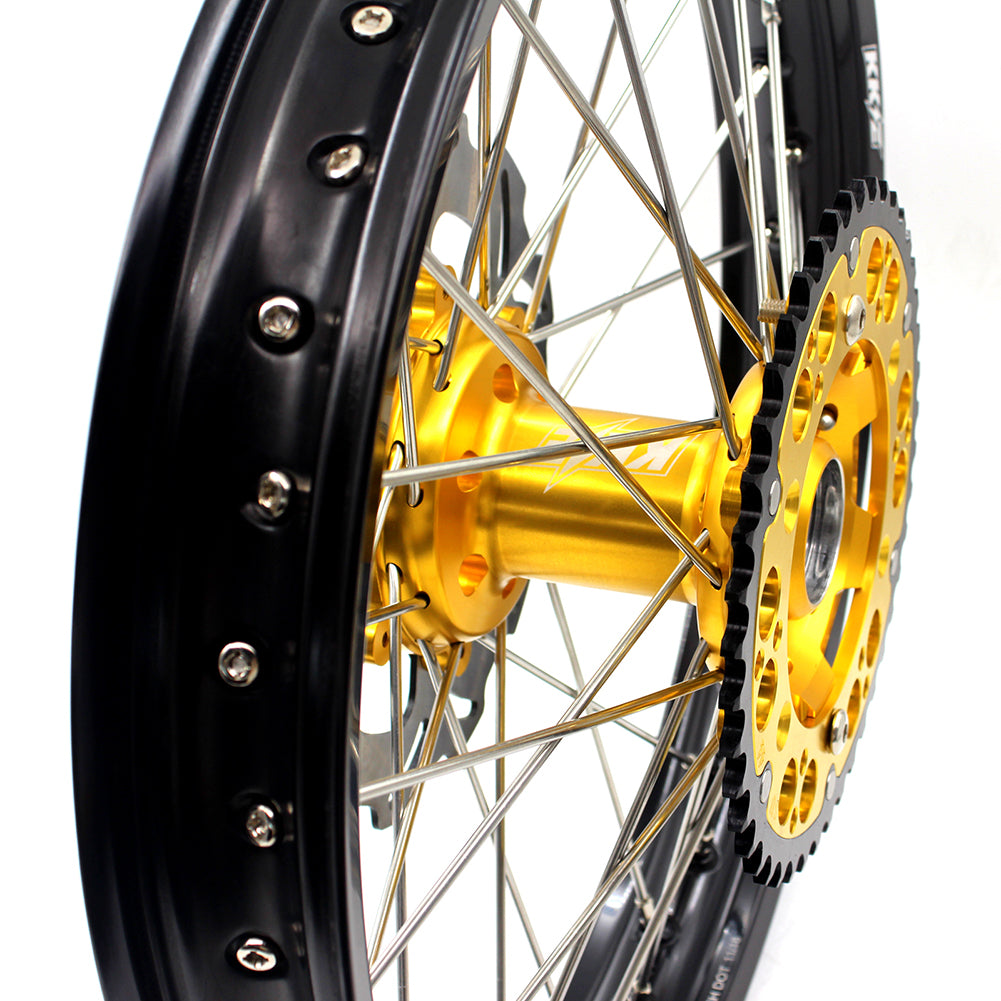 KKE 21" & 19" MX WHEELS RIMS SET FOR SUZUKI RMZ250 2007-2019 RMZ450 2005-2019 GOLD CNC HUBS OFF ROAD MOTORCYCLE RIMS - KKE Racing