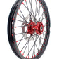 KKE 21/19 MX SPOKED WHEELS RIMS SET FOR SUZUKI RM125 96-07 RM250 96-08 RED NIPPLE BLACK SPOKE - KKE Racing