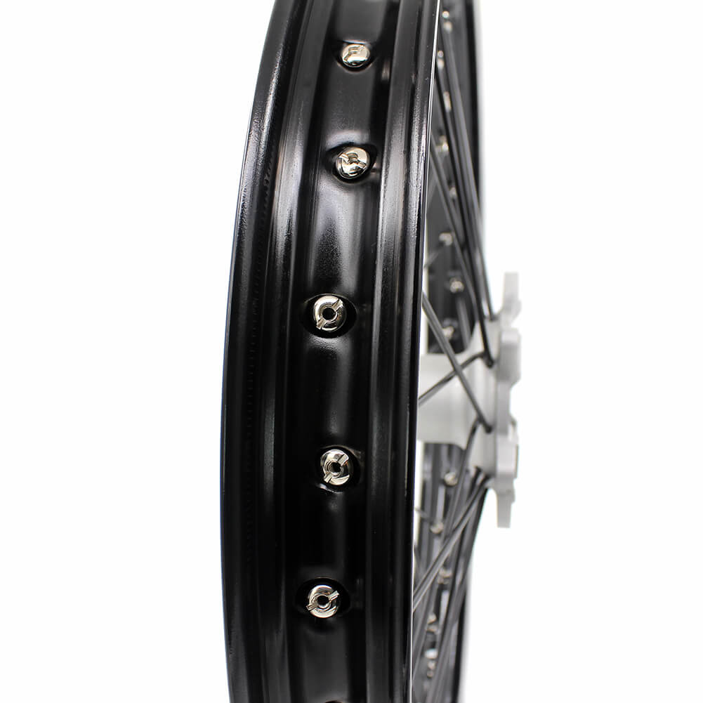 KKE CASTING 21/19 MX WHEELS SET FIT YAMAHA YZ125 YZ250 YZ250F YZ450F SILVER HUB BLACK RIM - KKE Racing