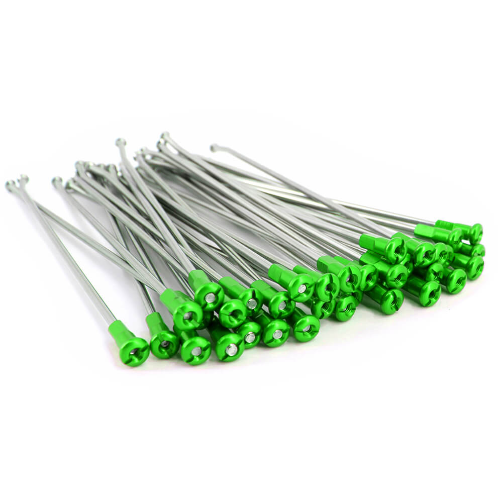 KKE 2.15*19 REAR SPOKE SET WITH GREEN ALLOY NIPPLE FOR KAWASAKI KX250F KX450F 36 PCS - KKE Racing