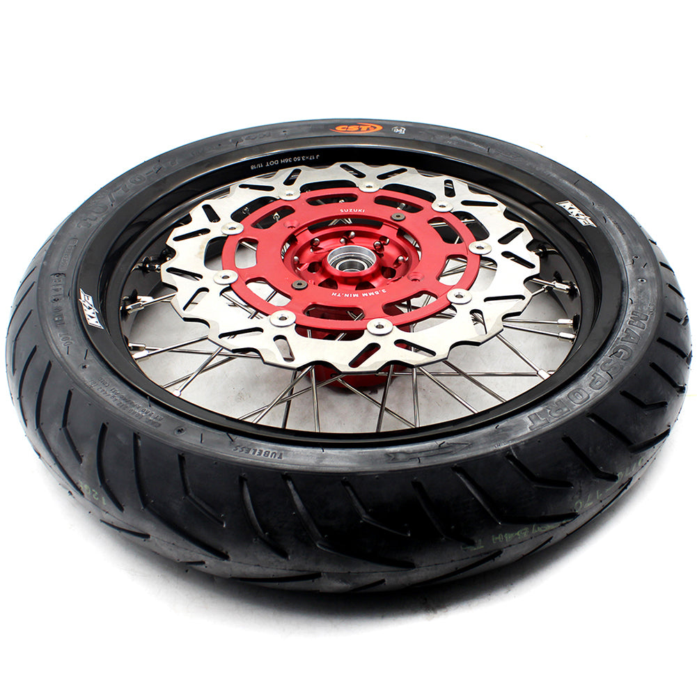 KKE 17 Inch Supermoto Wheels Tires for SUZUKI RMZ250 2007-2024 RMZ450 2005-2024