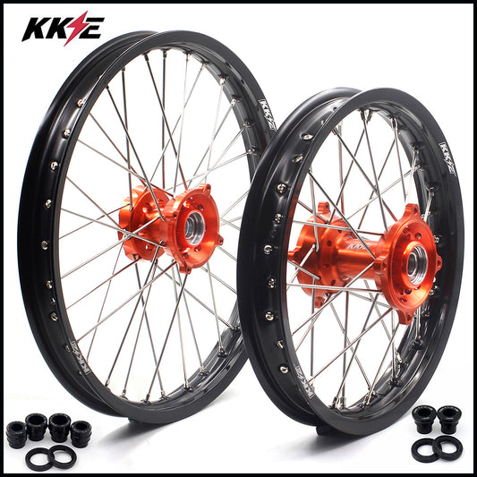KKE 17"*1.4/14"*1.6 Kid's Small Wheels Rims Fit KTM SX 85 2003-2020 Orange Hub