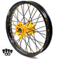 KKE 2.15*19 SPOKED REAR WHEEL RIM FOR SUZUKI RM125 1996-2007 RM250 1996-2008 GOLD NIPPLE BLACK SPOKE - KKE Racing