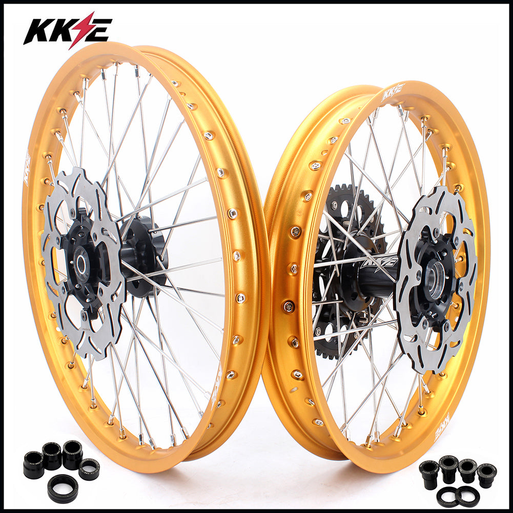 KKE 21 & 18 Enduro Gold Rims For SUZUKI RM125 2001-2007 RM250 2001-2008