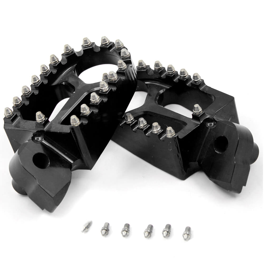 KKE BLUE BLACK SILVER BILLET CNC FOOTPEGS FOR YAMAHA YZ85 YZ125 YZ250 YZ426F YZ450F WR250F WR450F - KKE Racing