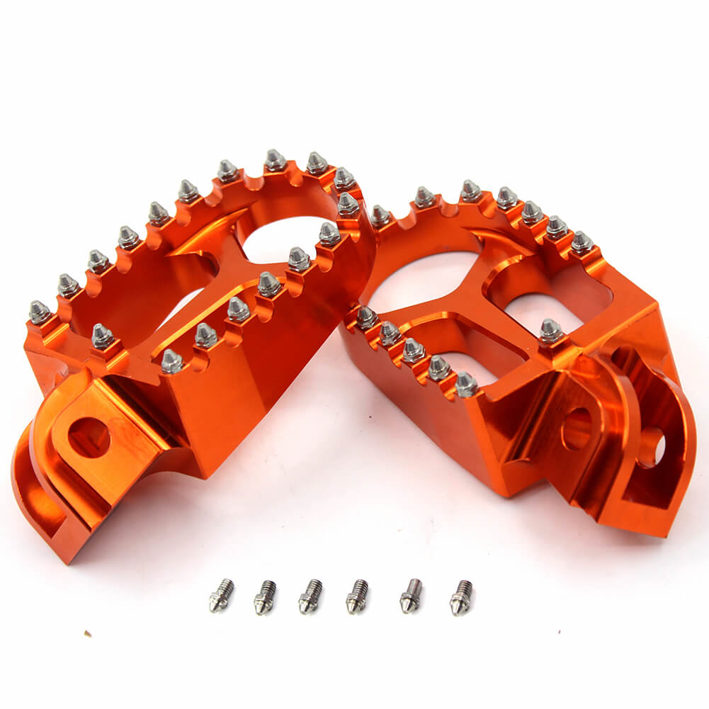 KKE CNC BILLET FOOTPEGS PEDALS FOR KTM 125-530 2001-2015 HUSABERG FE 450 570 08-14 ORANGE BLUE BLACK SILVER - KKE Racing