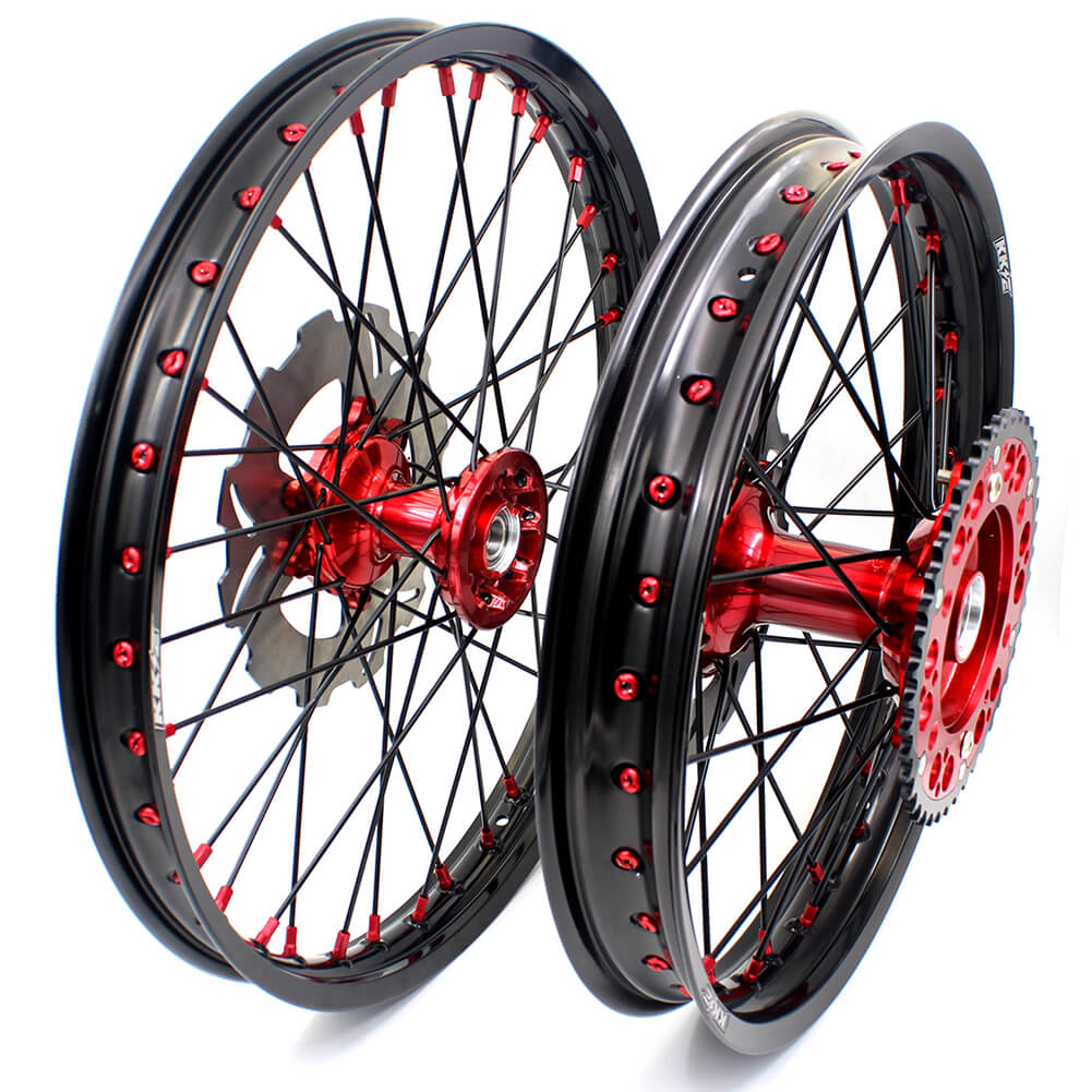 KKE 21 & 19 Cast Wheels for HONDA CR125R 96-97 CR250R 1996 CR500R 96-01 Black Spoke Disc