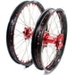 KKE MX/ENDURO DIRT BIKE WHEELS SET FIT HONDA CR125R CR250R 2002-2013 CRF250R 04-13 CRF450R 02-12 RED NIPPLE - KKE Racing