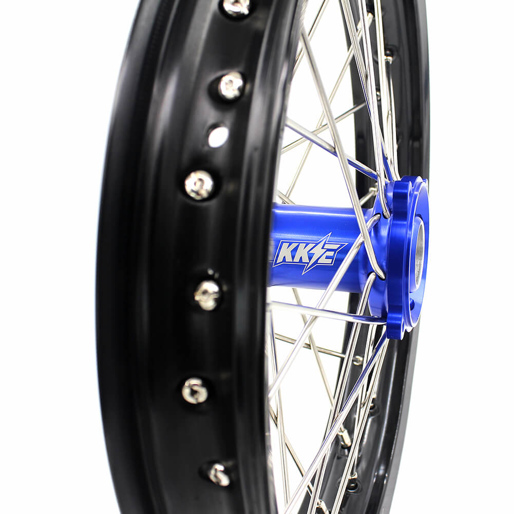 KKE 17/14 YZ80 1990-2001 YZ85 2002-2018 KID'S WHEELS RIMS SET FIT YAMAHA BLUE CNC HUB MINI BIKE - KKE Racing