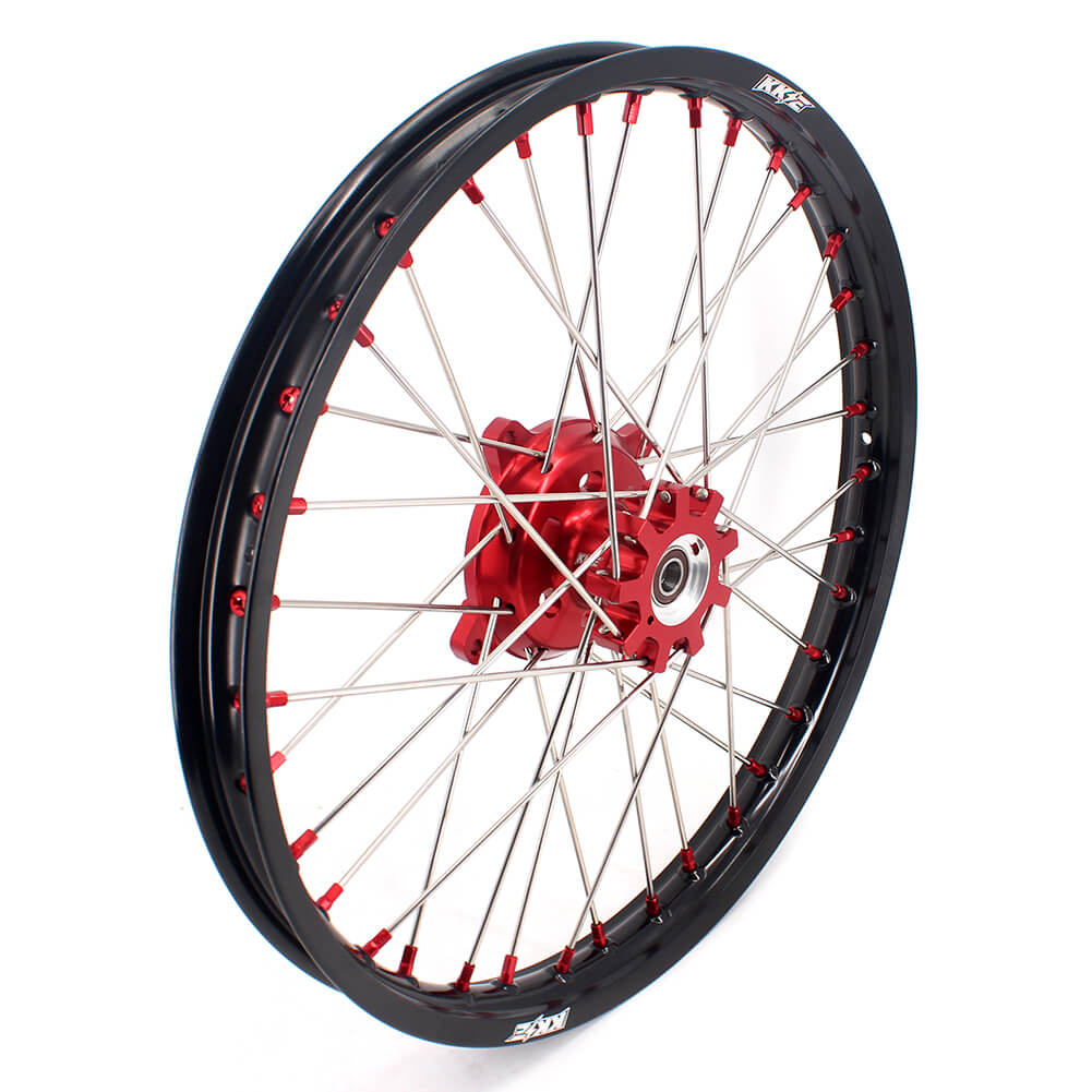 KKE 21" 18" OEM Size Motorcycle Alloy Wheels Rims Compatible with HONDA XR650L 1993-2022 Red Nipples