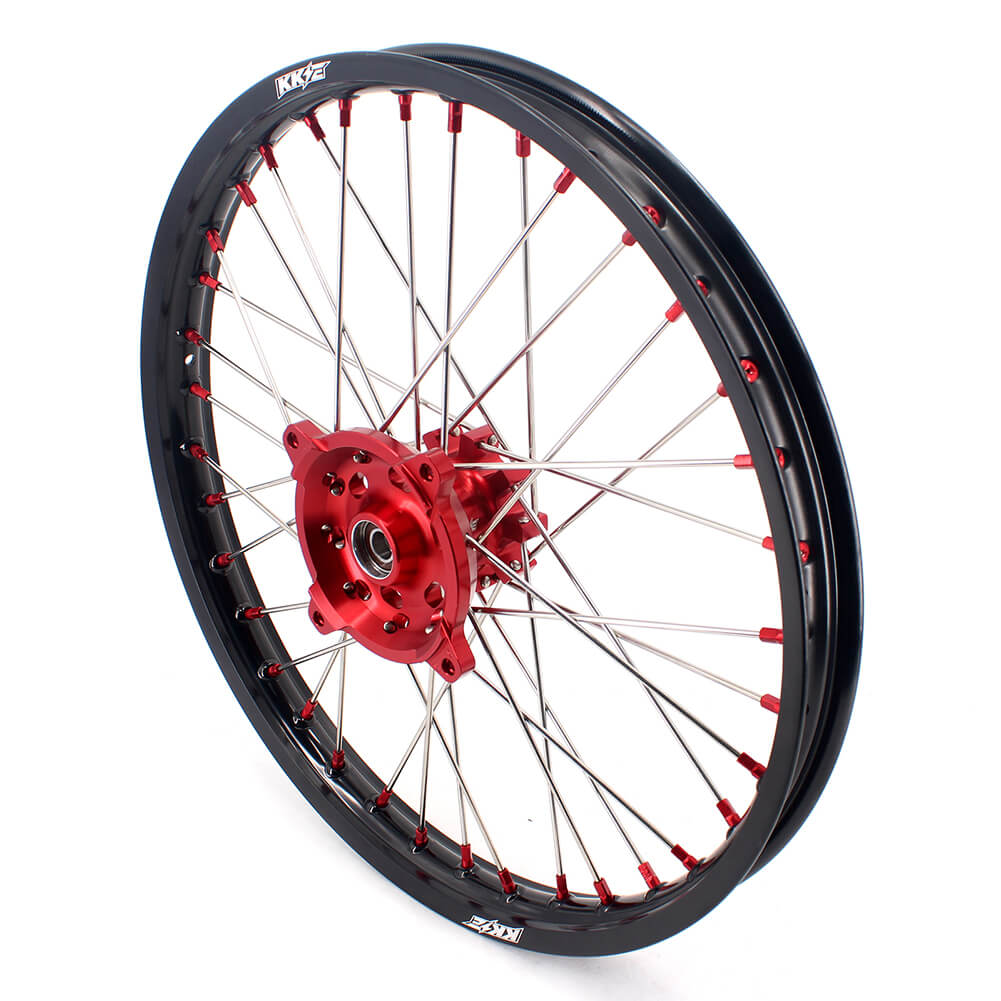 KKE 21" 18" OEM Size Motorcycle Alloy Wheels Rims Compatible with HONDA XR650L 1993-2022 Red Nipples