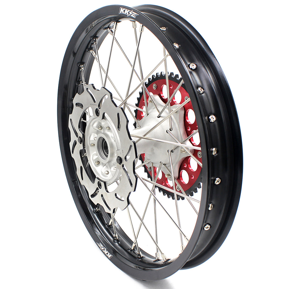 KKE 21 & 19 Casting MX Rims for Honda XR650R 2000-2008 240MM/240MM Disc Silver&Black