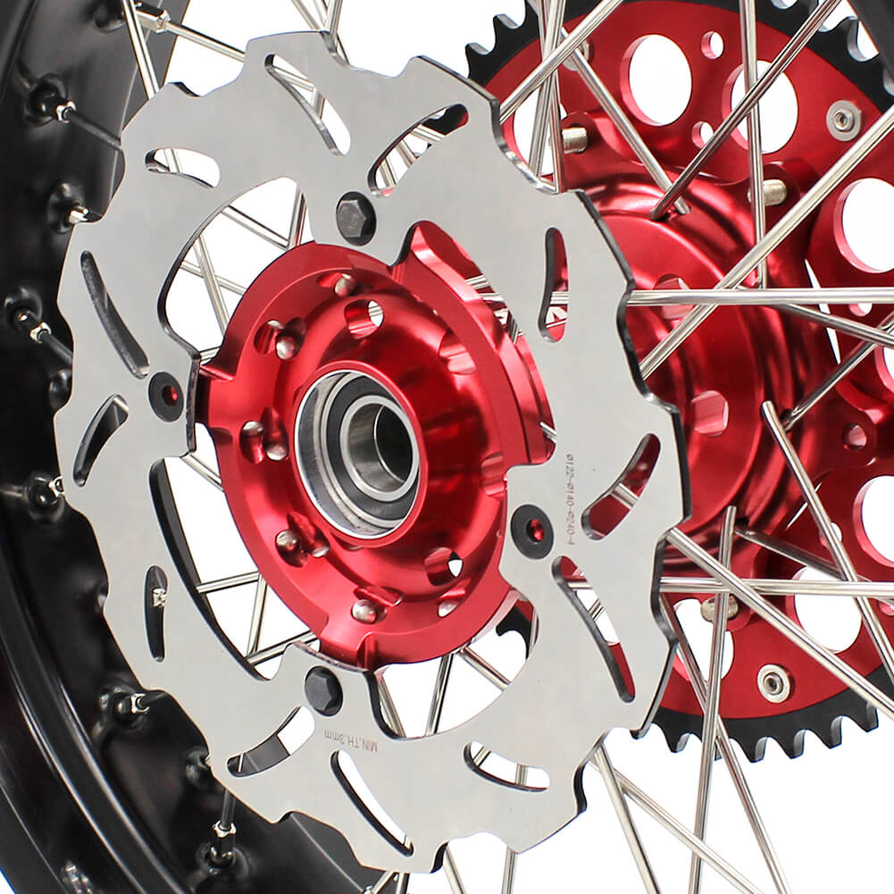 KKE 17 inch Supermoto Wheels Rims for HONDA XR650L 1993-2024 Red Hub Discs