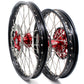KKE 21 & 19 Spoked mx wheels set for Suzuki rmz250 07-19 rmz450 05-19 off road dirt bikes rims red hub black rim - KKE Racing
