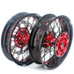 KKE 3.5 & 4.25 Supermoto Wheels For Honda XR650L 1993-2021 Red Nipples & Black Spokes