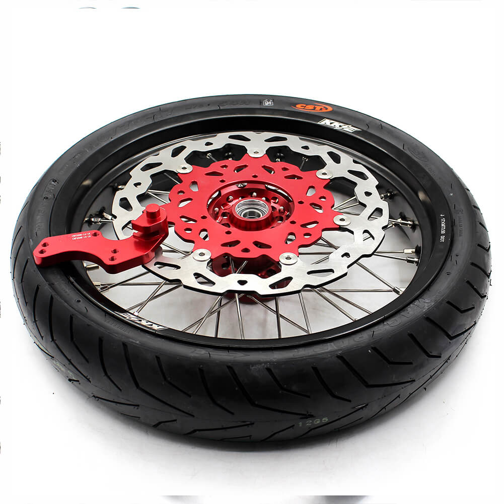 KKE 3.5 & 4.25 Supermoto Tires Rims Fit For HONDA CRF250X CRF450X 2005-2018