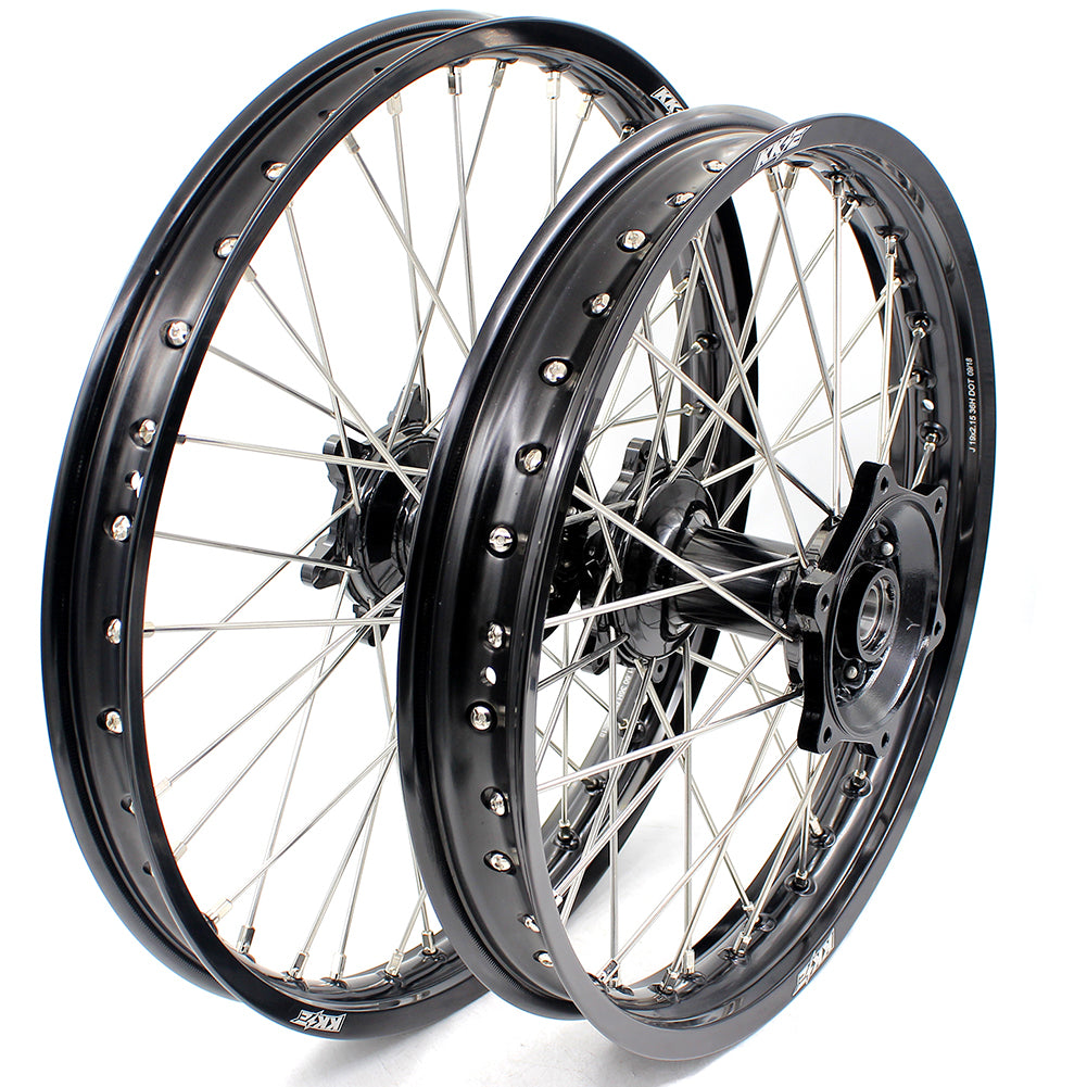 KKE 21"&19" Mx Dirtbike Casting Wheels For YAMAHA YZ125 YZ250 YZ250F YZ450F Black Hub