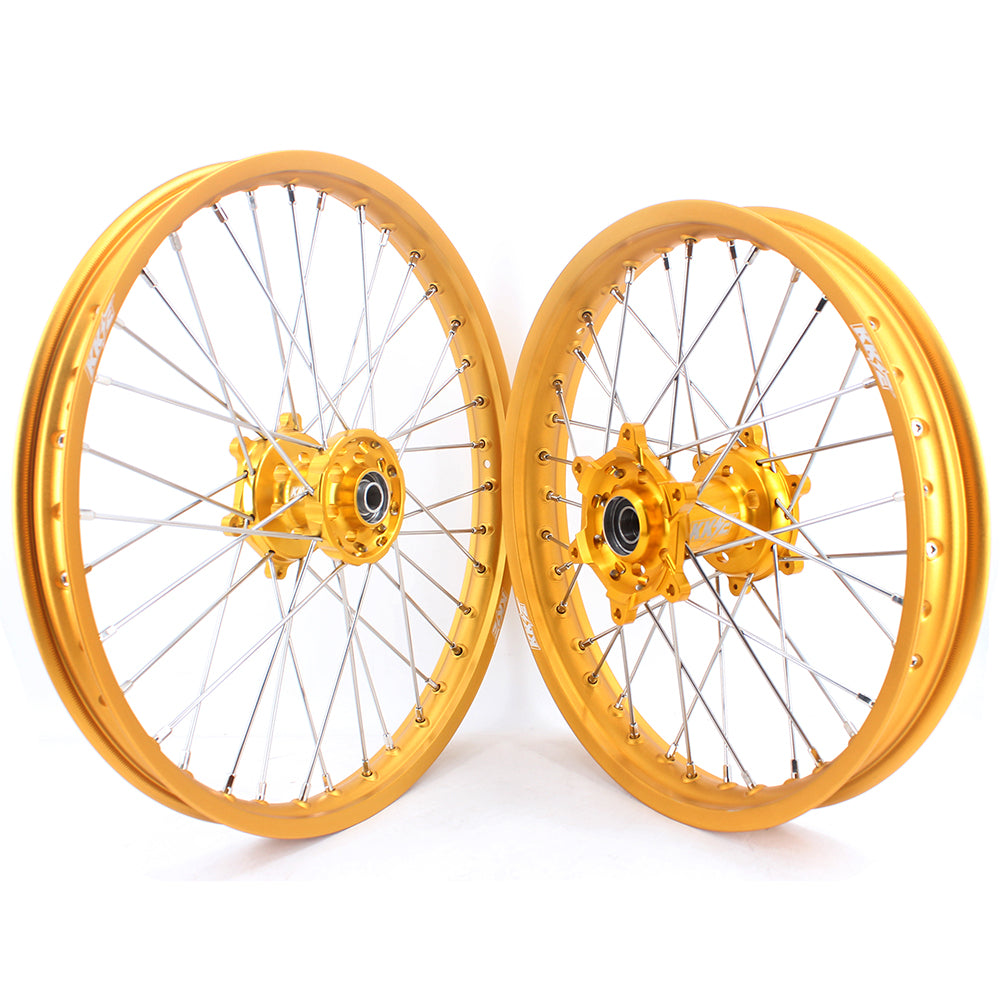 KKE 21 & 19 GLM Gold Wheels for SUZUKI RM125 RM250 1996-2000