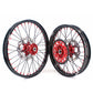 KKE 21/19 MX SPOKED WHEELS RIMS SET FOR SUZUKI RM125 96-07 RM250 96-08 RED NIPPLE BLACK SPOKE - KKE Racing