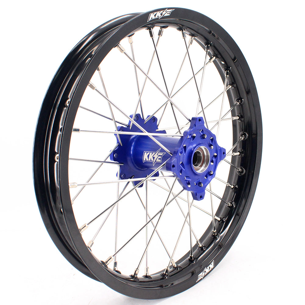 KKE 21 & 18 Enduro Rims for TM EN MX SMR 125-300 Blue Hub Black Rims
