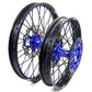 KKE 21 & 18 Inch Enduro Wheels Set for SUZUKI DRZ400 00-04 DRZ400E 00-07 DRZ400S 00-18 Blue Nipple Black Spoke Discs - KKE Racing