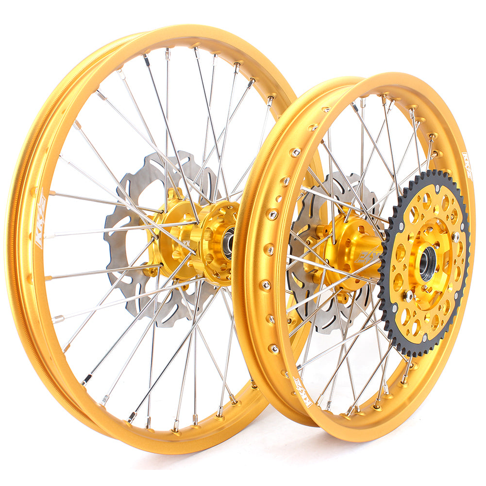 KKE 21 & 19 GLM Gold Wheels for SUZUKI RM125 RM250 1996-2000