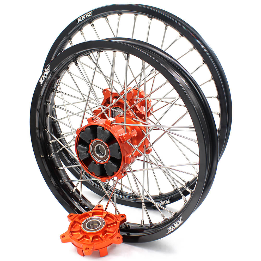 KKE 21/18 CUSH DRIVE WHEELS SET FIT KTM EXC EXCR EXCF 125-530CC 250 300 350 450 525 530 2003-2019 - KKE Racing