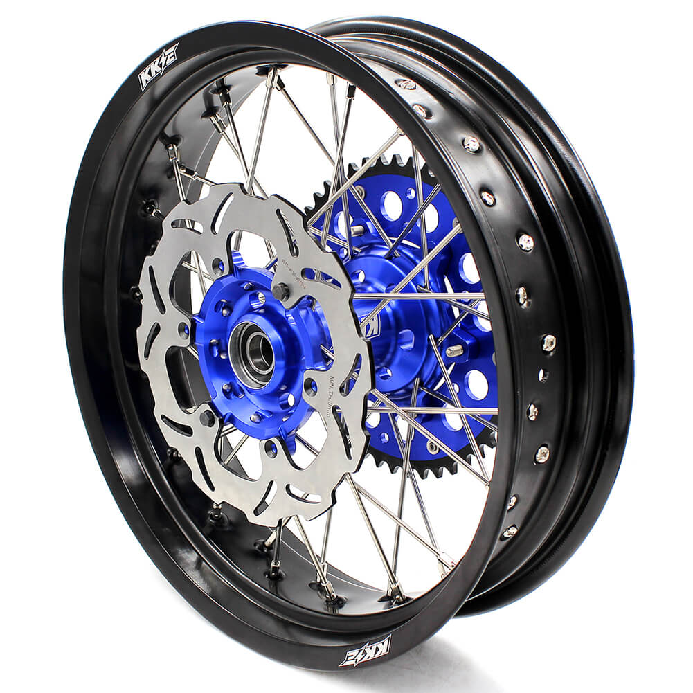 KKE DRZ400 DRZ400S DRZ400E DRZ400SM 3.5/4.25*17 SUPERMOTO WHEELS RIMS SET FIT SUZUKI BLUE CNC HUB - KKE Racing