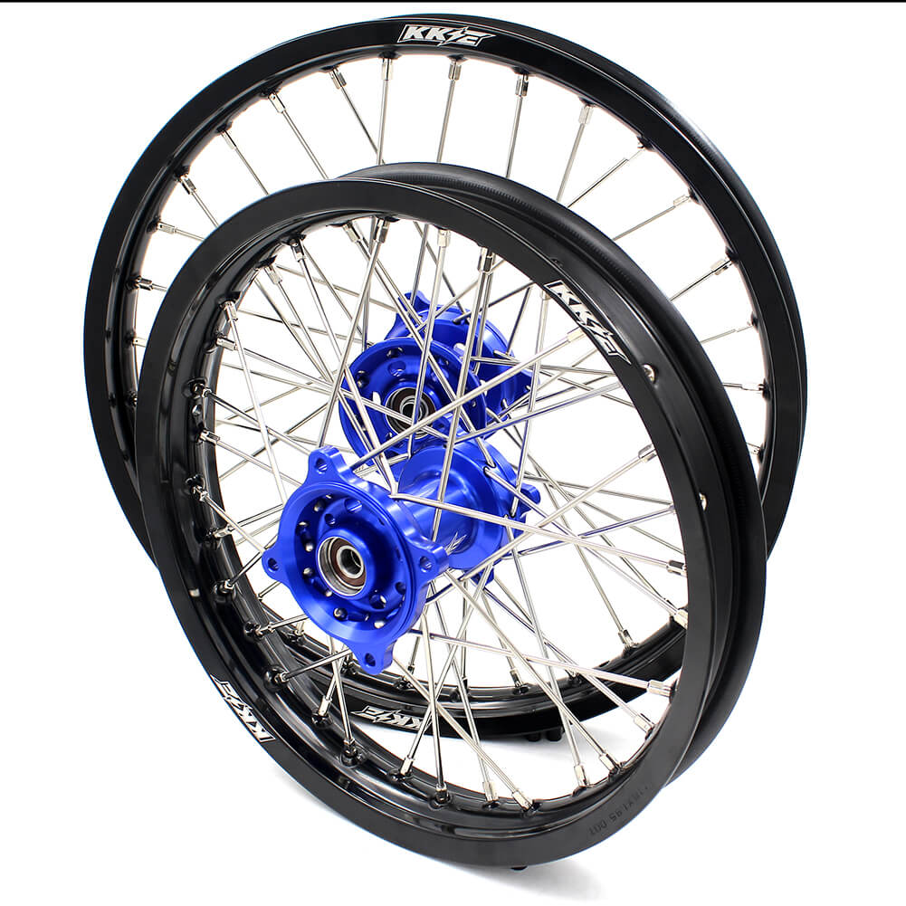 KKE 17/14 YZ80 1990-2001 YZ85 2002-2018 KID'S WHEELS RIMS SET FIT YAMAHA BLUE CNC HUB MINI BIKE - KKE Racing