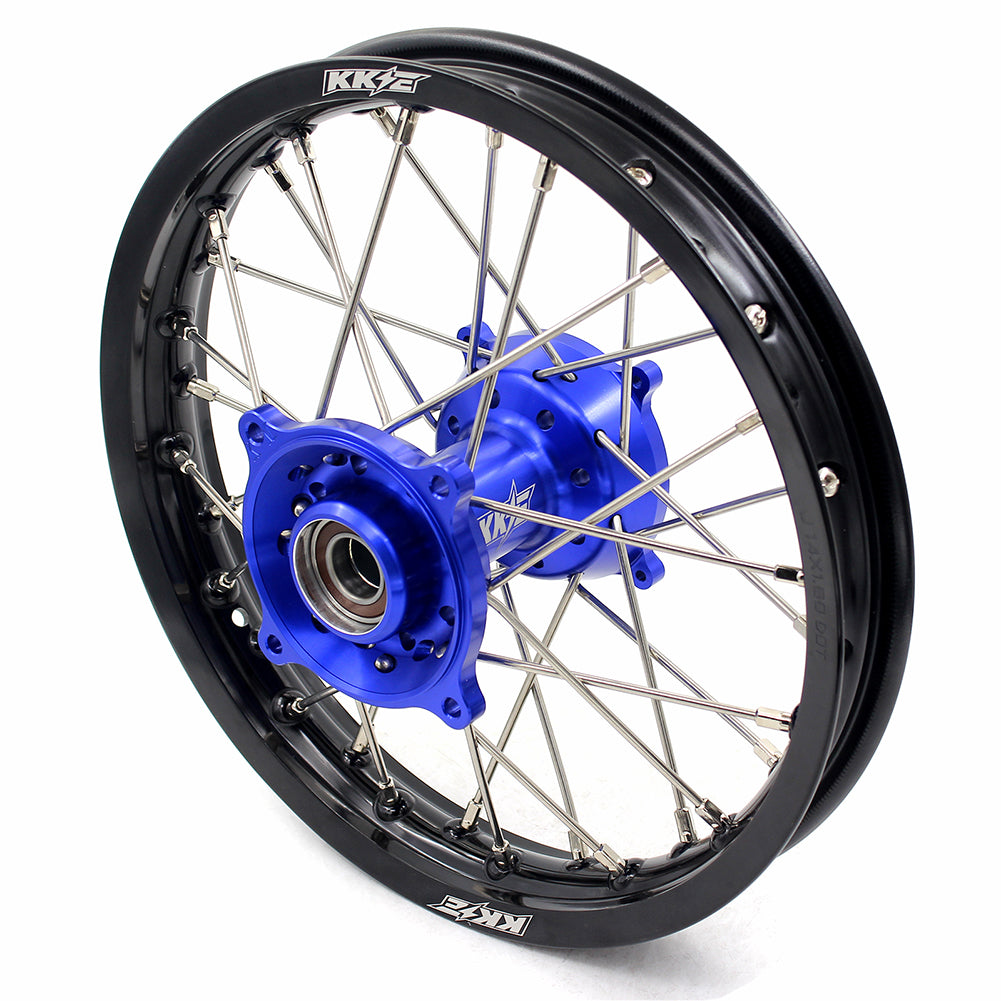 KKE 17"*1.4/14"*1.6 Spoked Kid's Big Wheels Rims Fit KTM SX 85 2003-2020 Husqvarna TC 85 2014-2020 Blue Hub