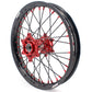 KKE 21/19 MX SPOKED WHEELS RIMS SET FOR SUZUKI RM125 96-07 RM250 96-08 RED NIPPLE BLACK SPOKE - KKE Racing