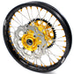 KKE FRONT 1.6*21 INCH REAR 2.15*18 INCH ENDURO WHEELS SET FOR SUZUKI DRZ400 00-04 DRZ400E 00-07 DRZ400S 00-18 GOLD NIPPLE BLACK SPOKE - KKE Racing