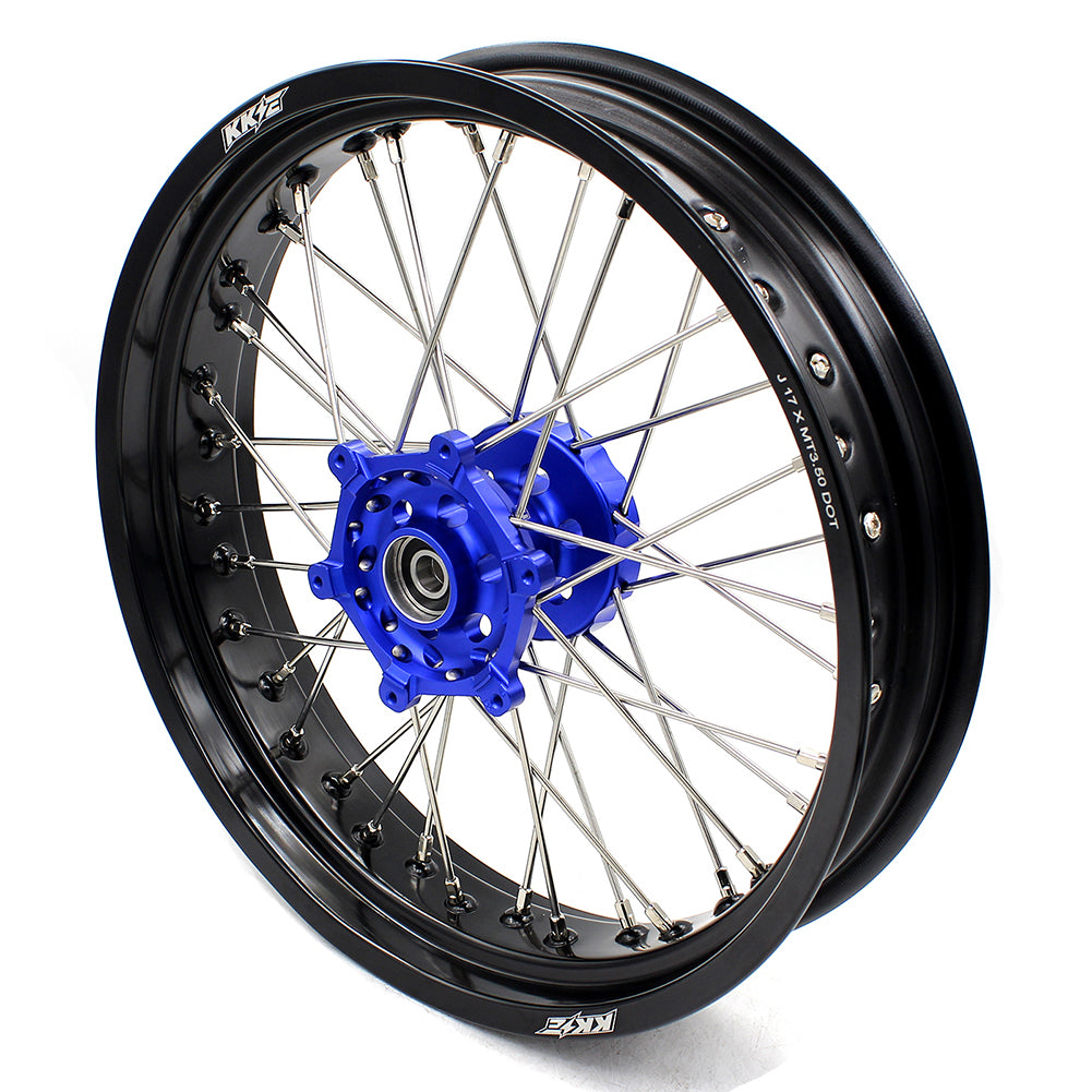 US Pre-order KKE 17inch Supermoto Wheels Set For YAMAHA WR250R 2008-2020 Blue Hub