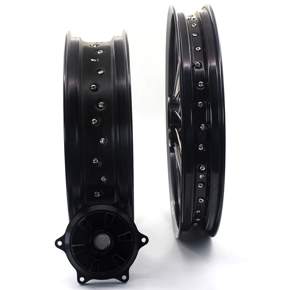 KKE 2.5*19 & 4.25*17 Cush Drive Supermoto Wheels for SUZUKI Dr650se 1996-2021 Black