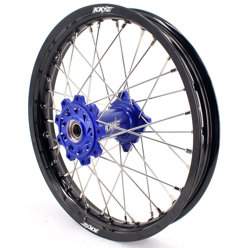 KKE 21 & 18 Enduro Rims for TM EN MX SMR 125-300 Blue Hub Black Rims