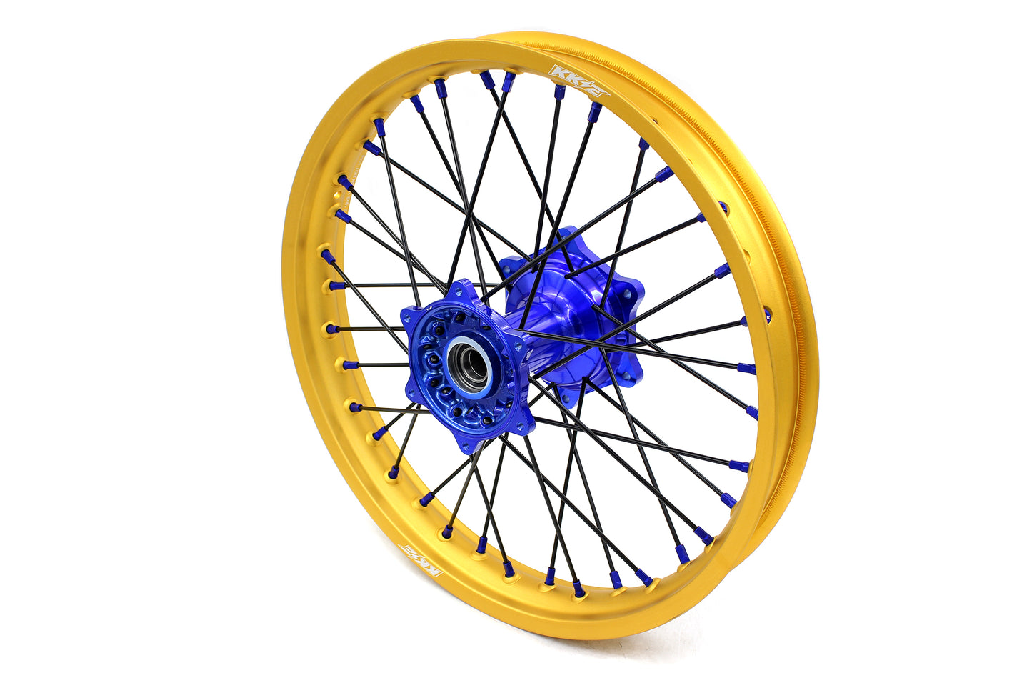 KKE 21"&19" Mx Dirtbike Cast Wheels For YAMAHA YZ125 YZ250 YZ250F YZ450F Gold Rim Black Spokes