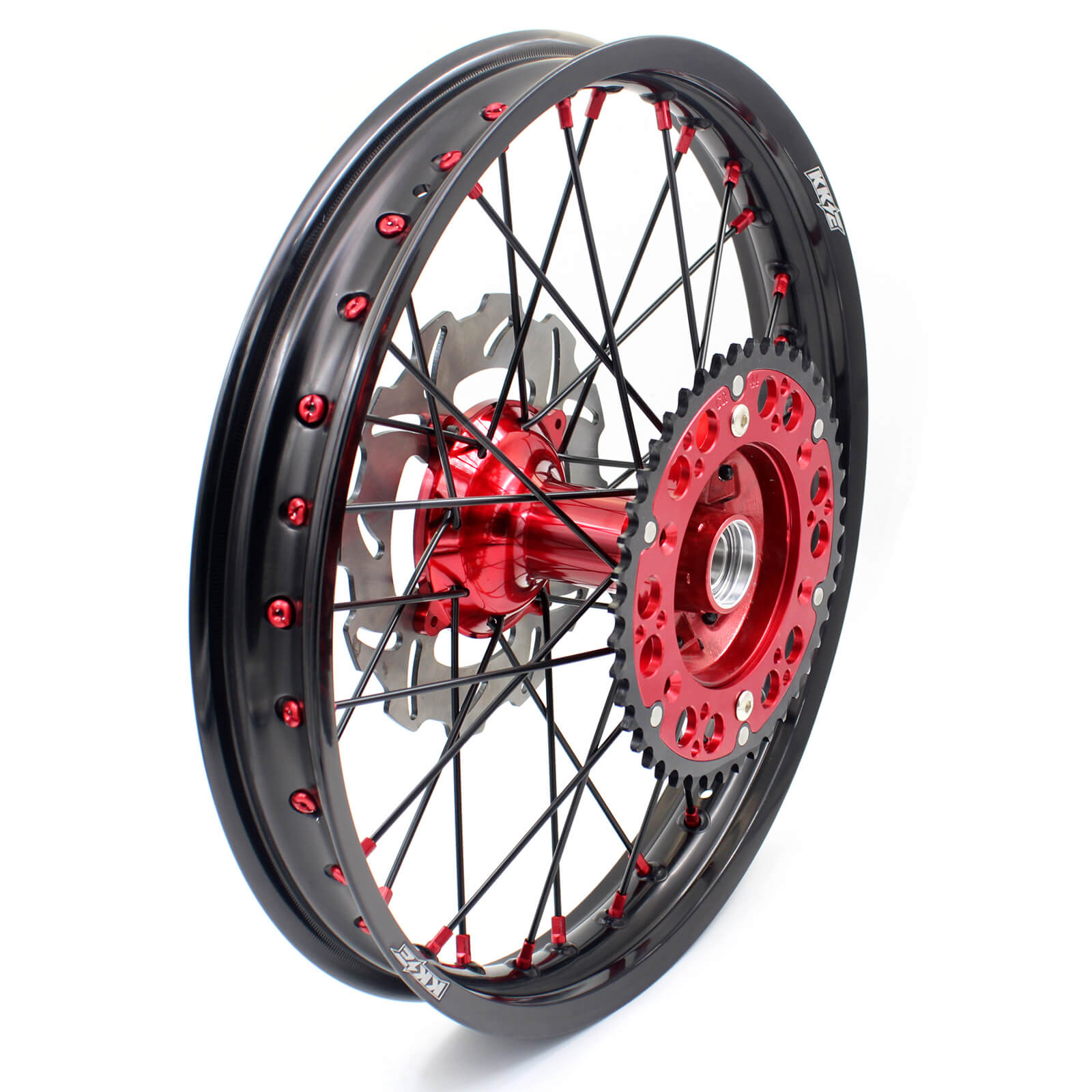 KKE 21/19 CASTING SPOKED WHEELS SET FOR HONDA CR125R CR250R 2002-2013 BLACK SPOKE DISCS - KKE Racing