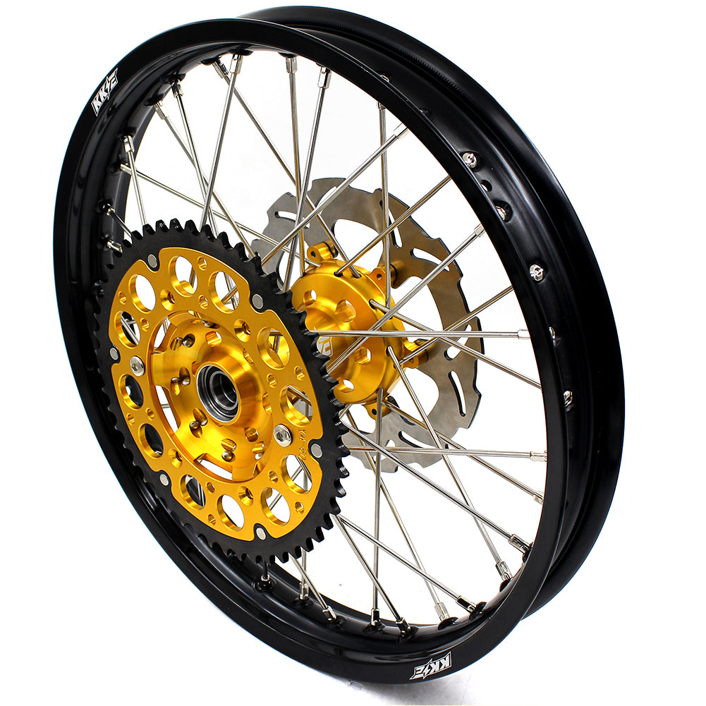 KKE 21" 19" Mx Diretibke Wheels For YAMAHA YZ125 YZ250 1999-2016 YZ250F YZ450F 2003-2015 Gold&Black With Disc