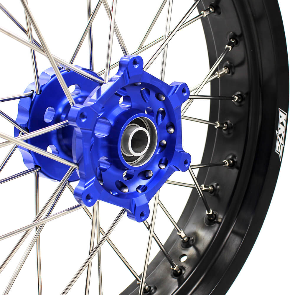 KKE DRZ400 DRZ400S DRZ400E DRZ400SM 3.5/4.25*17 SUPERMOTO WHEELS RIMS SET FIT SUZUKI BLUE CNC HUB - KKE Racing