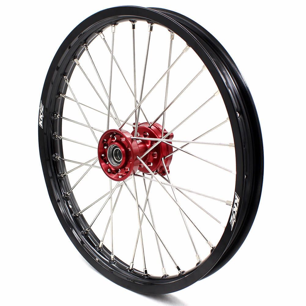 KKE 19/16 KID'S BIG WHEELS RIMS SET FIT HONDA CR80R 1993-2002 CR85R 2003-2008 MINI BIKE RED CNC HUB - KKE Racing