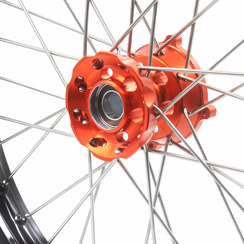 KKE 17/14 KID'S SMALL WHEELS RIMS SET FIT KTM85 SX 2003-2018 MINI BIKE ORANGE CNC HUB - KKE Racing